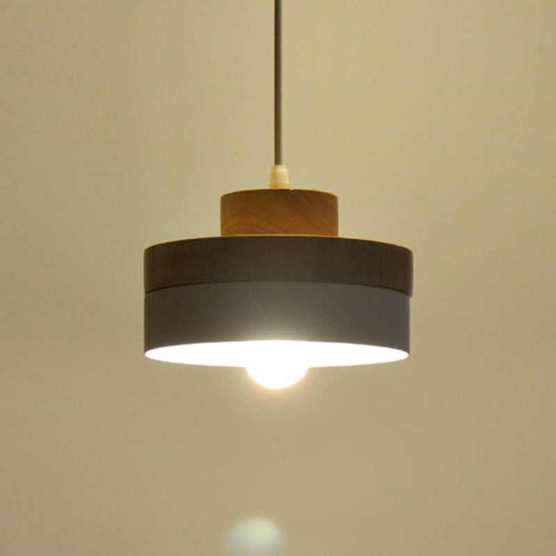 Japanse stijl houten hangende lamp metalen koepel schaduw suspensie hanger voor keuken