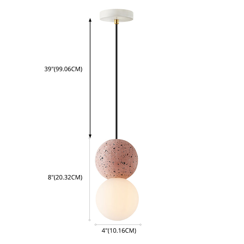 Sfera Camera da letto Accogliente Aiughting Stone Stone Stile Stile sospeso a sospensione Luce a sospensione
