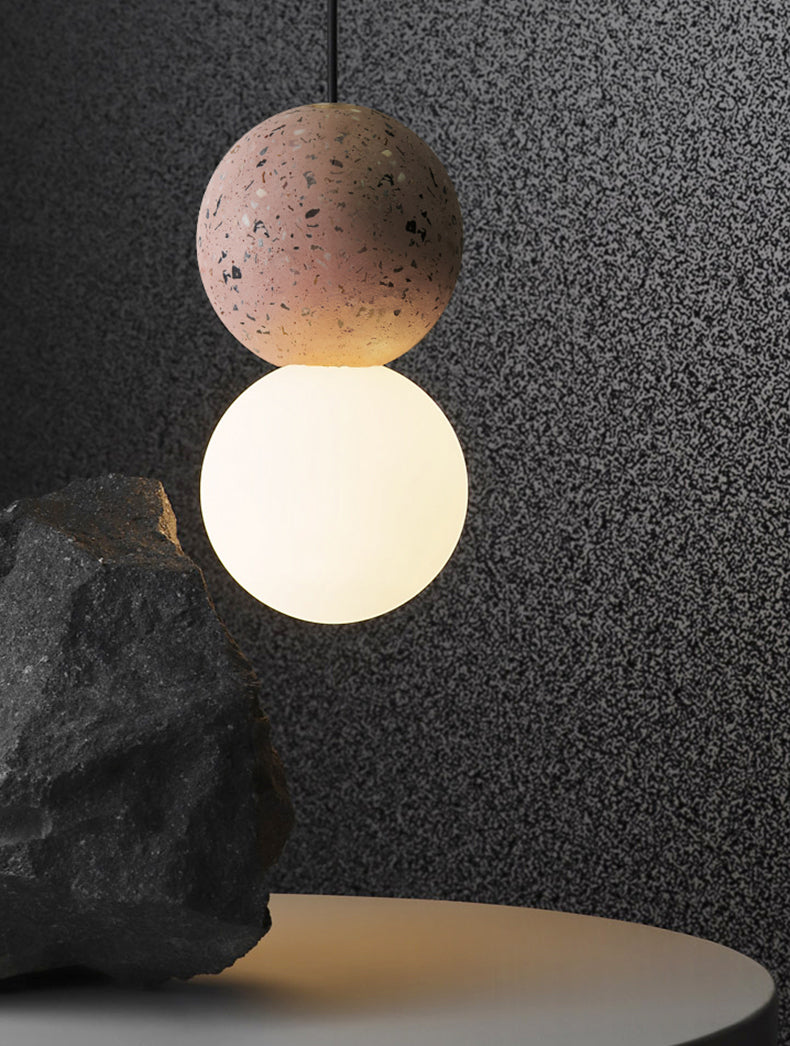 Sfera Camera da letto Accogliente Aiughting Stone Stone Stile Stile sospeso a sospensione Luce a sospensione
