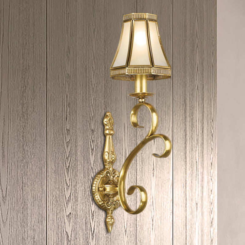 Traditionalism Conical Wall Mount Light 1/2-Light Brass Metal Wall Lighting Fixture