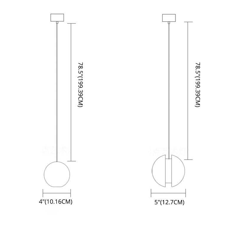 Creative LED Moon Hanging Light Fixtures Sphere Cement Hanging Lights for Indoor Decoration