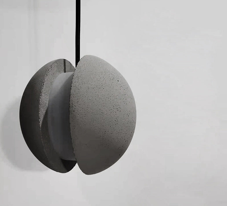 Creative LED Moon Hanging Light Fixtures Sphere Cement Hanging Lights for Indoor Decoration