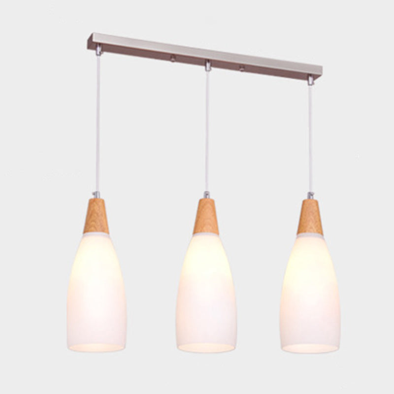 Minimalist Pendant Light Fixture White Cone Ceiling Pendant Light with Glass Shade