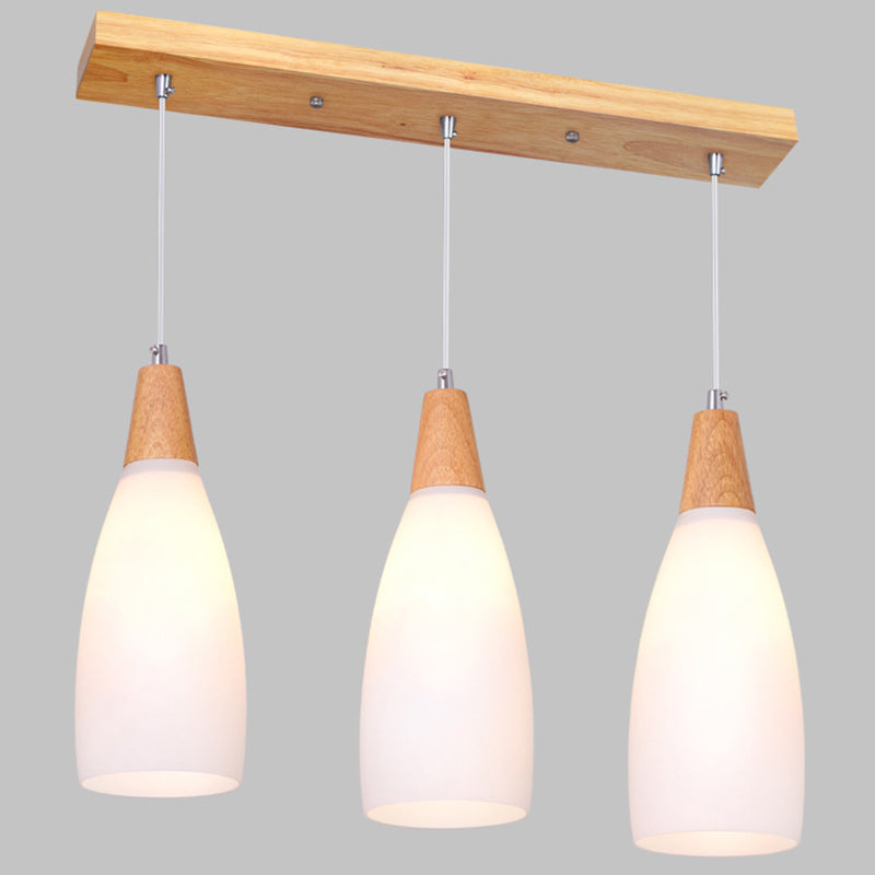 Minimalist Pendant Light Fixture White Cone Ceiling Pendant Light with Glass Shade