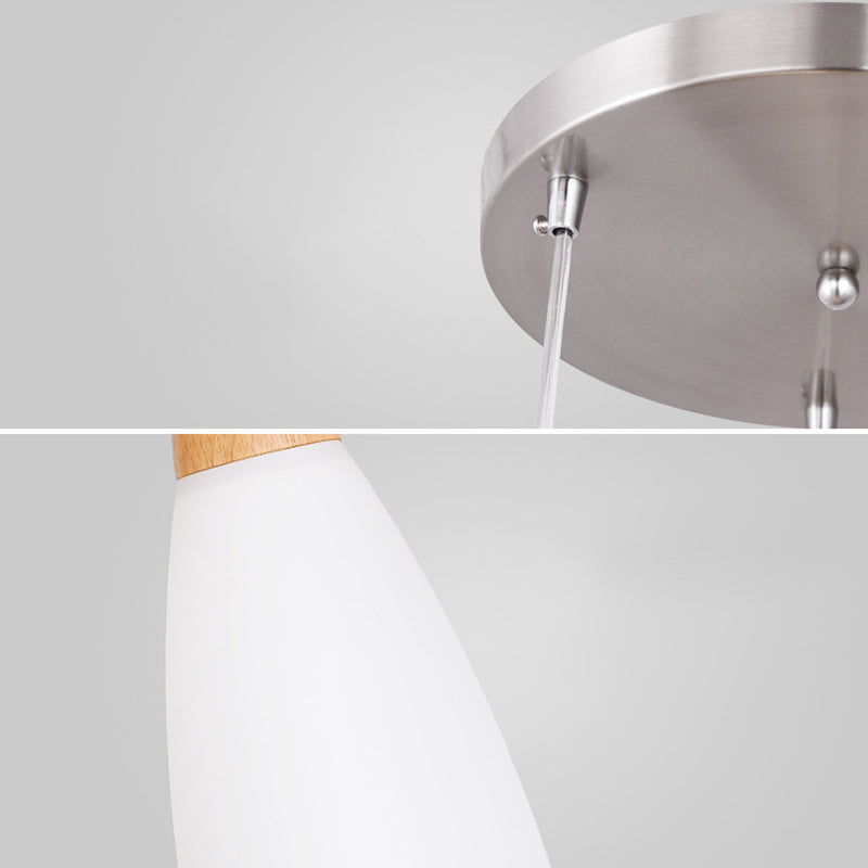 Minimalist Pendant Light Fixture White Cone Ceiling Pendant Light with Glass Shade