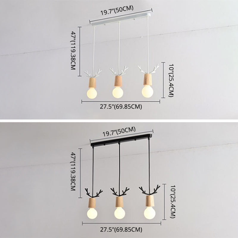 Eetkamer hangend licht licht lampje hangend plafondlicht met geweien houten schaduw