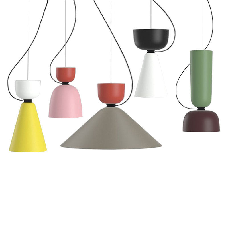 Shaded Hanging Light Fixture Nordic Style Metal Ceiling Pendant Light for Dinning Room