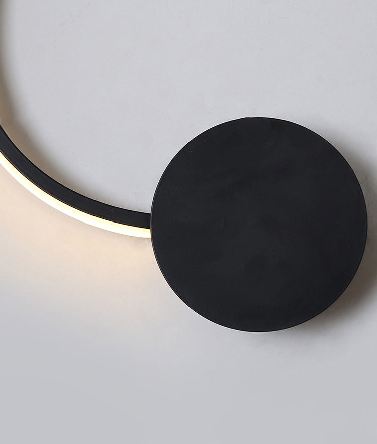 Modern Creative Simple Curved Aluminum LED Black Wall Lights