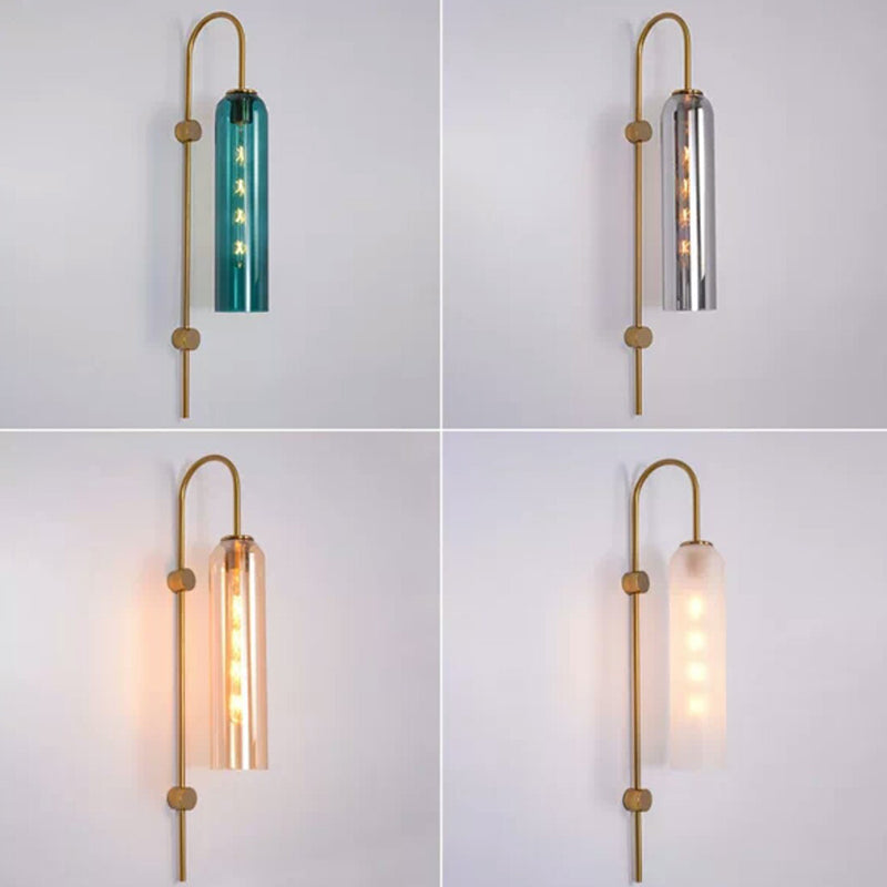 Contemporary Tubular Wall Lights 1 Bulb Living Room Sconce Light Fixture