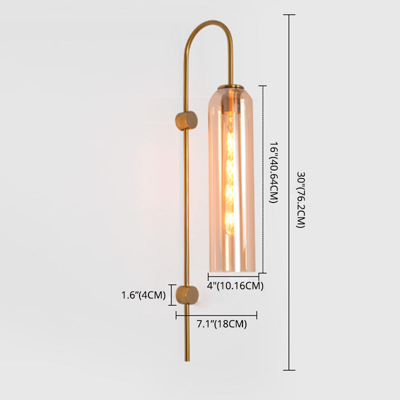 Contemporary Tubular Wall Lights 1 Bulb Living Room Sconce Light Fixture
