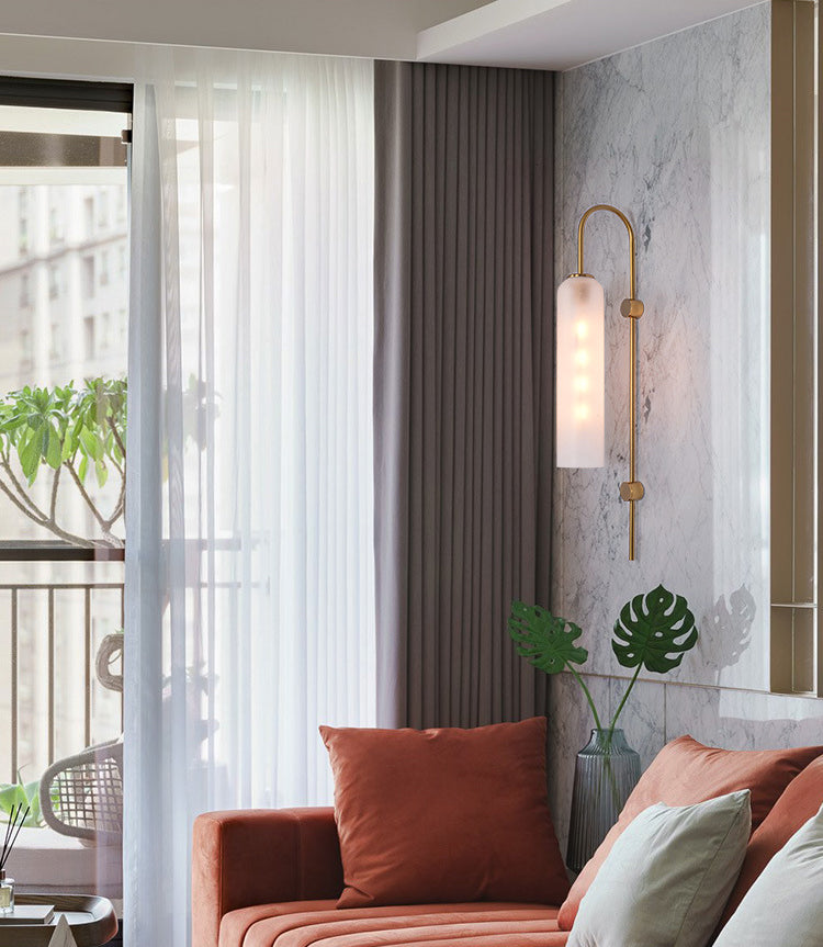 Contemporary Tubular Wall Lights 1 Bulb Living Room Sconce Light Fixture