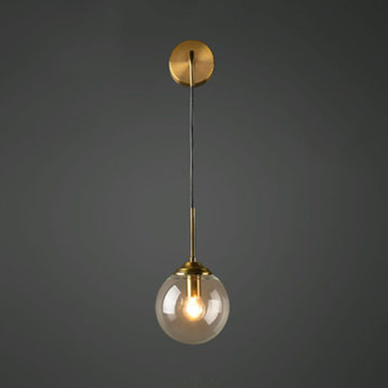 Modern Sphere Shade Wall Lighting Glass 1 Head Indoor Wall Lighting