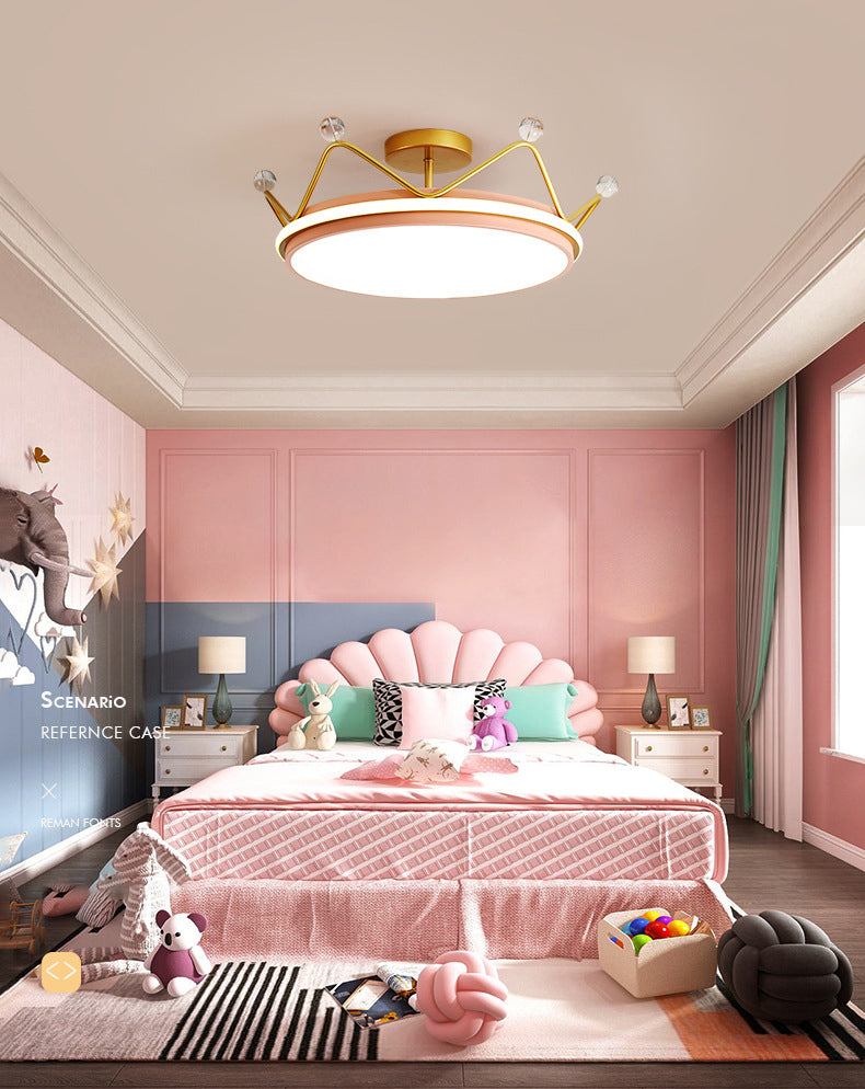 Round Semi Flush Mount Ceiling Fixture Kids Acrylic Semi Flush Light