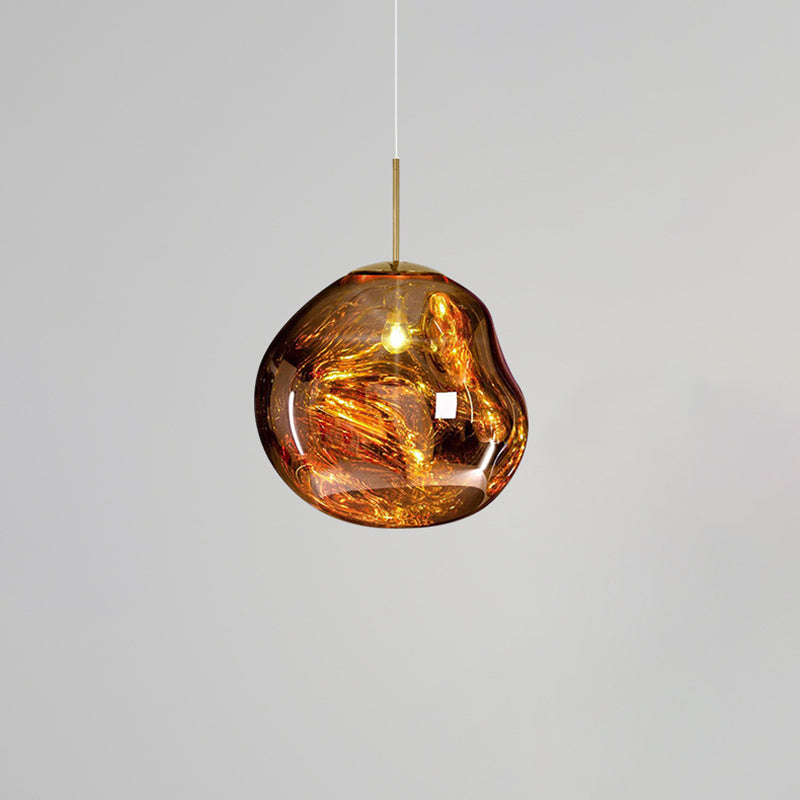 Irregular Electroplated Lava Glass Pendant Light 1 Lights Minimalist Post-modern Lighting Fixture for Restaurant Bar