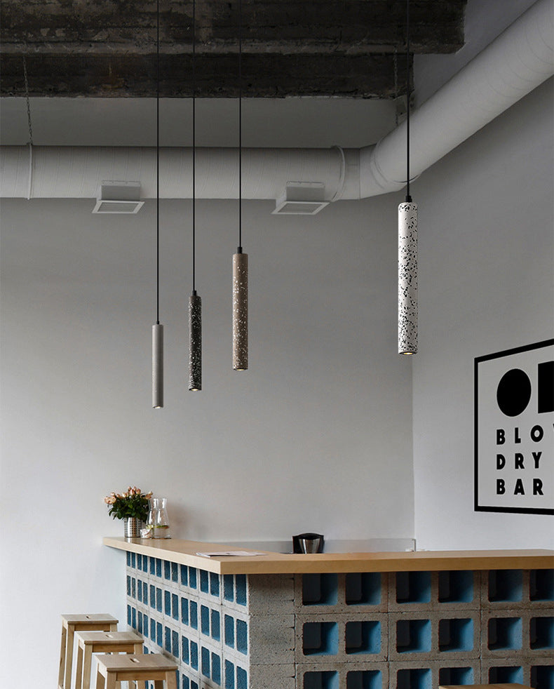 Trapezoid Stick Pendant Lighting Nordic 1 Bulb Down Light Fixture over Dining Table