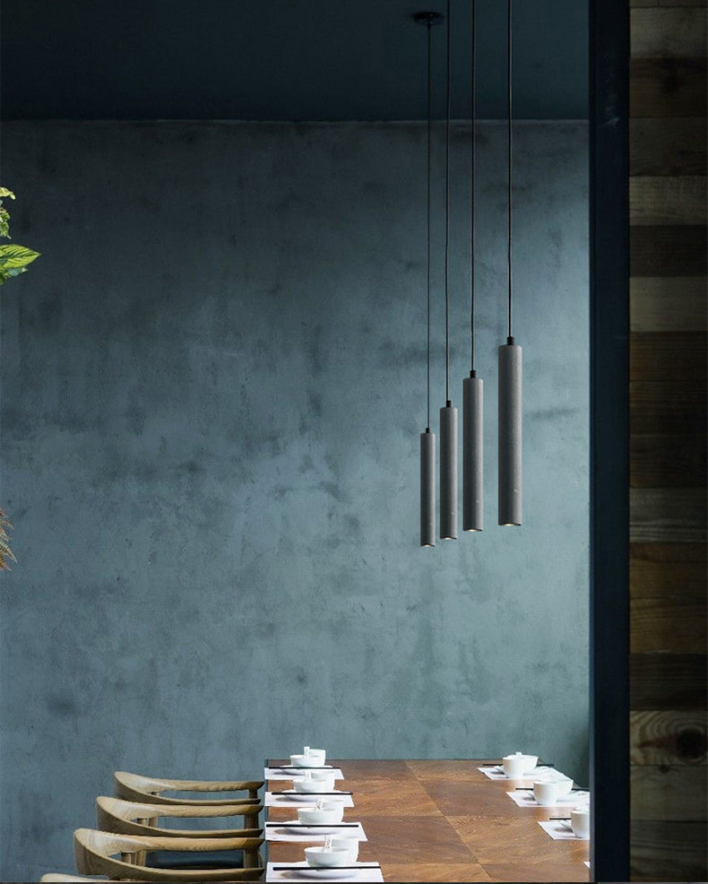 Trapezoid Stick Pendant Lighting Nordic 1 Bulb Down Light Fixture over Dining Table