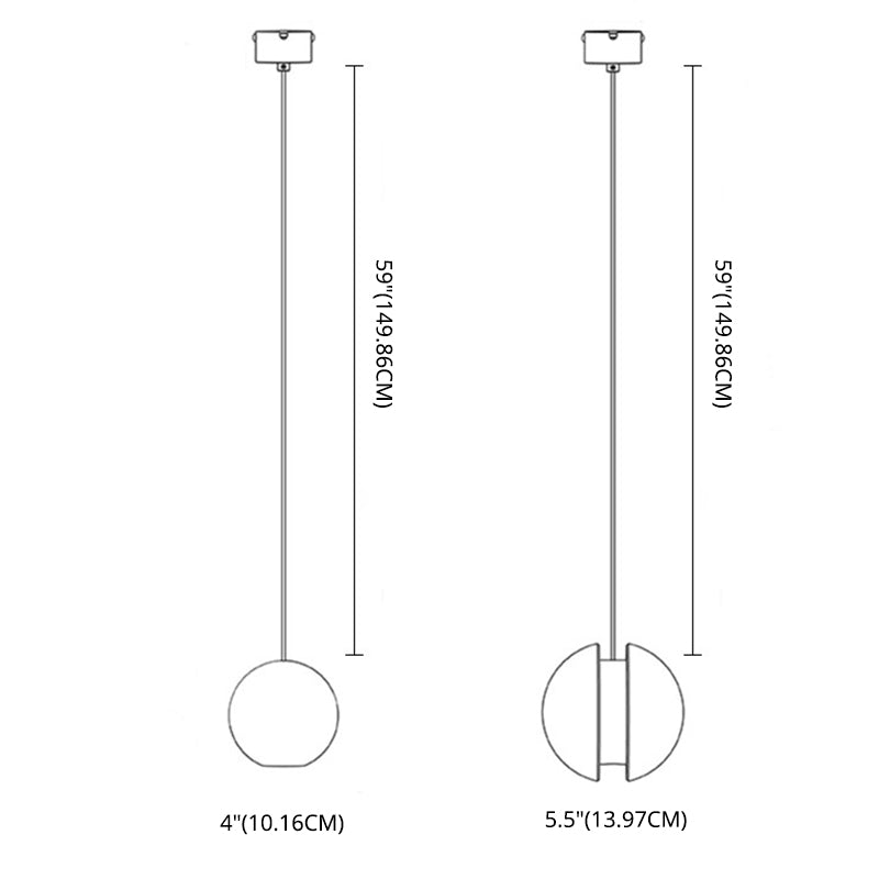 Mini Sphere Hanging Lamp Modern Cement 1 Head Restaurant Pendant Light in Grey