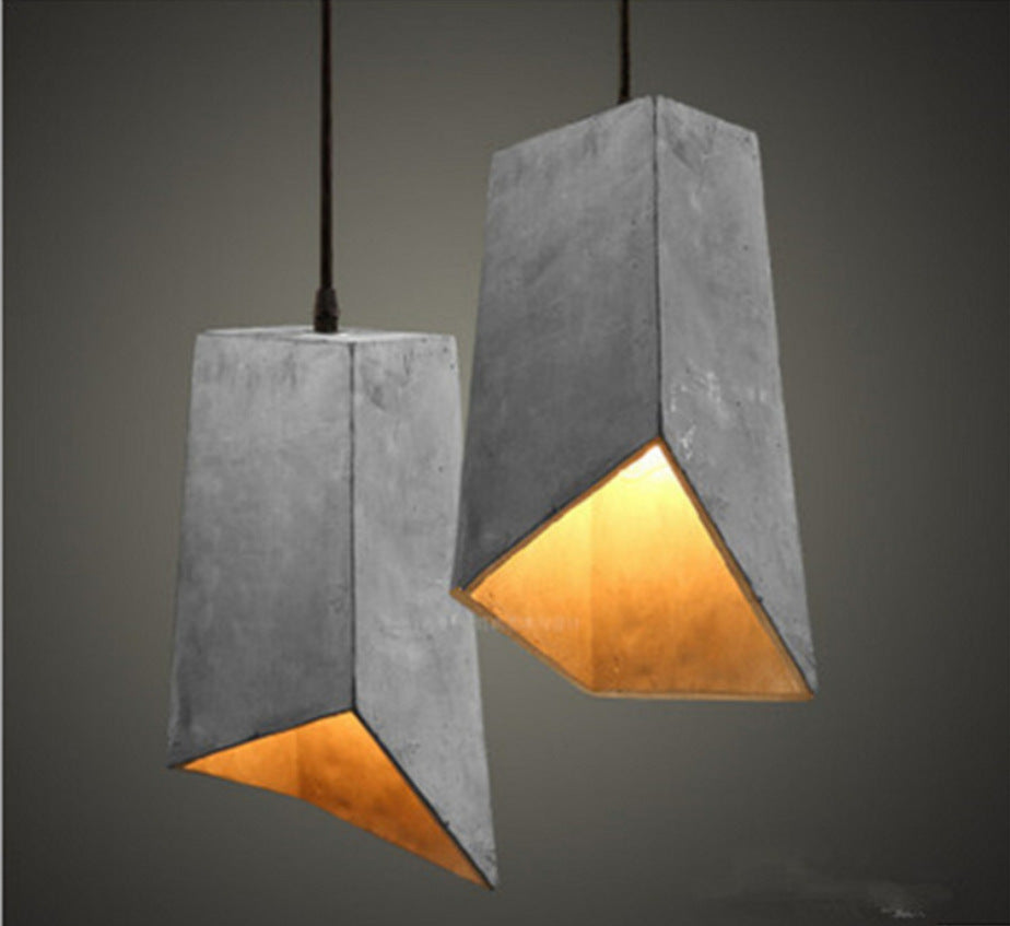 Grijze geometrische hanger lamp Minimalistisch 1-licht cementophanglicht voor eetkamer
