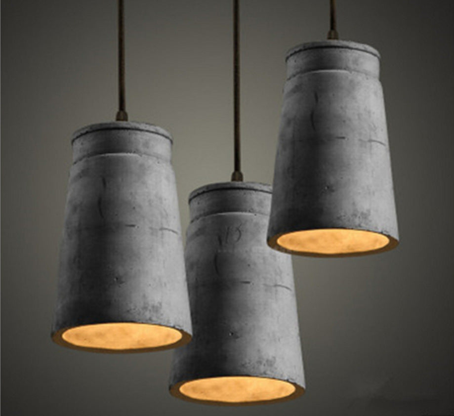 Grijze geometrische hanger lamp Minimalistisch 1-licht cementophanglicht voor eetkamer