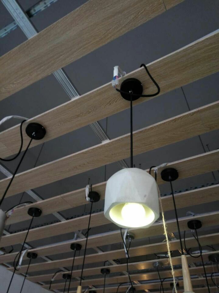 Grijze geometrische hanger lamp Minimalistisch 1-licht cementophanglicht voor eetkamer
