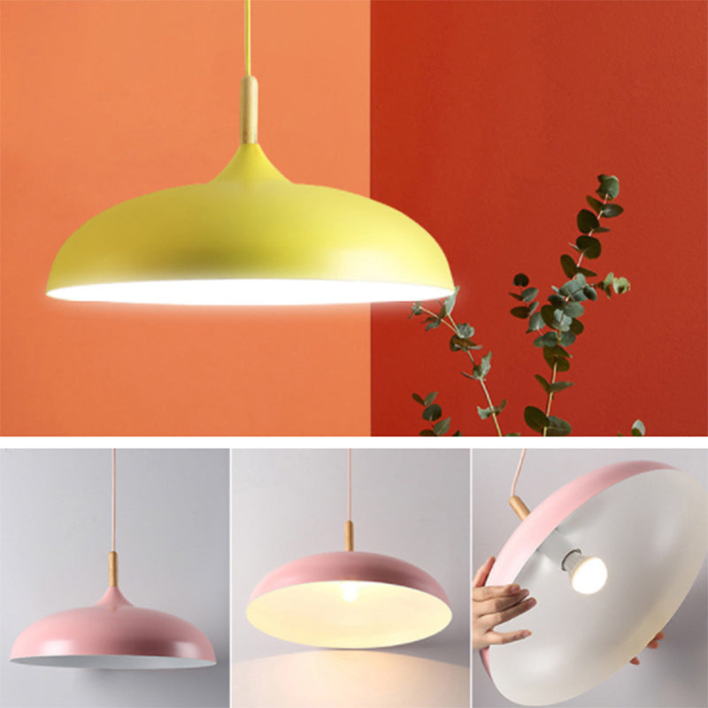 Fissaggi di illuminazione a sospensione cupola moderna legno 1 ciondolo luminoso