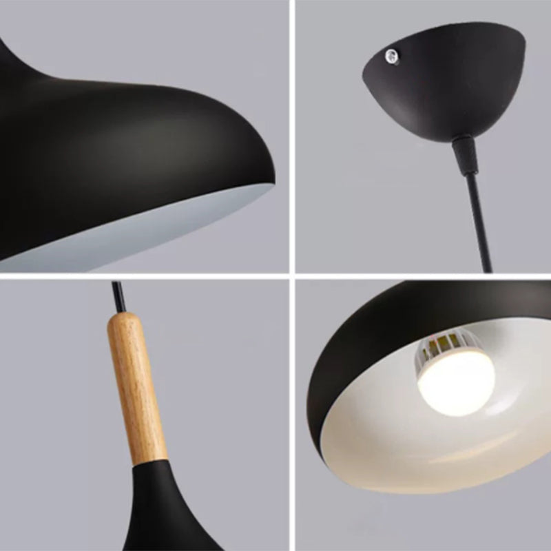 Fissaggi di illuminazione a sospensione cupola moderna legno 1 ciondolo luminoso