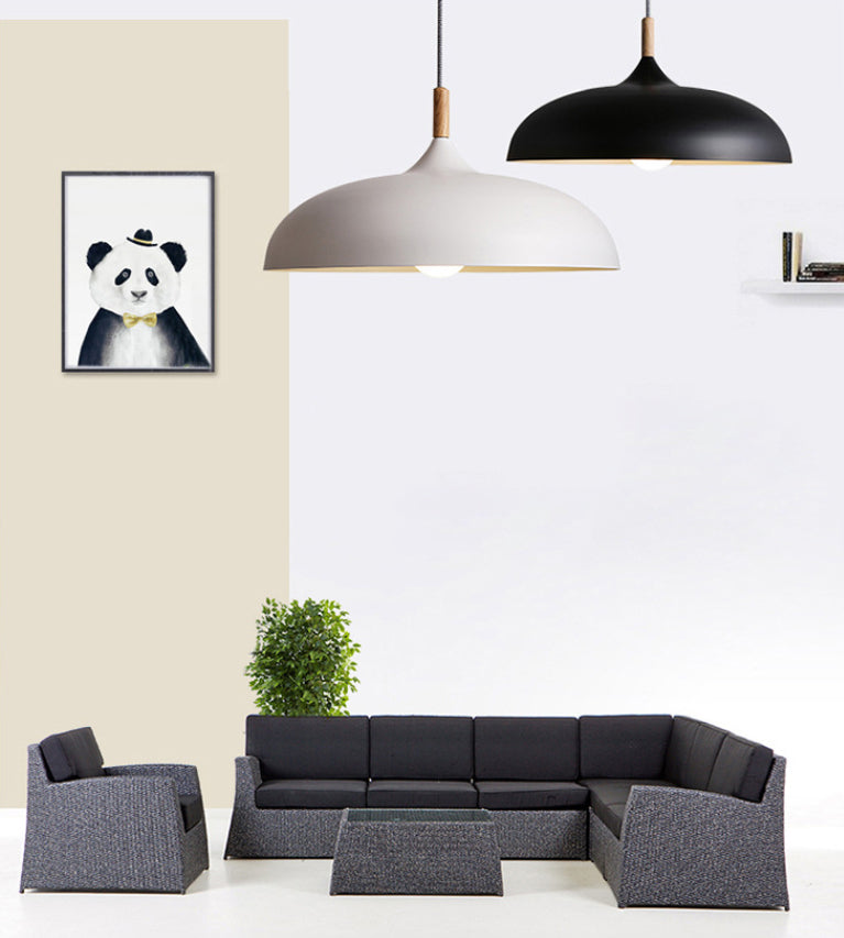 Fissaggi di illuminazione a sospensione cupola moderna legno 1 ciondolo luminoso