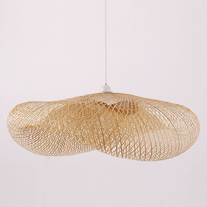 Handwebige Bambus hängend hängendes Licht 1-Licht Asiatischer Stil HABTE LEISTUNG FÜR FAUER ESSIONEN ZUHAMPLUNG