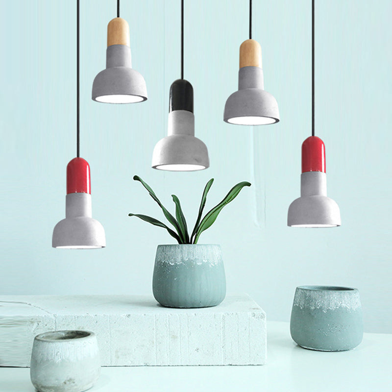 5 inch breed mini-cement hangende lichte fakkelvormige noordse stijl beton 1 licht hanger voor slaapkamergang