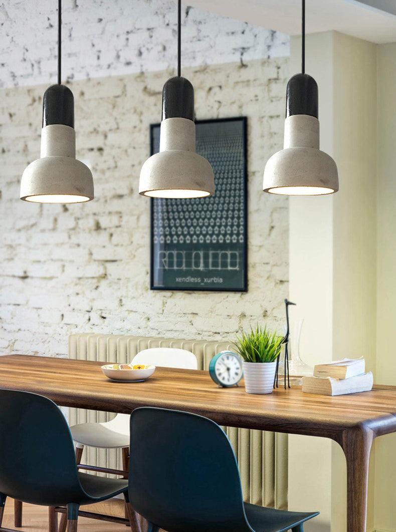 5 Zoll breites Mini-Zement hängend hängender fackelförmiger nordischer Beton 1-Licht-Anhänger für Schlafzimmerkorridor