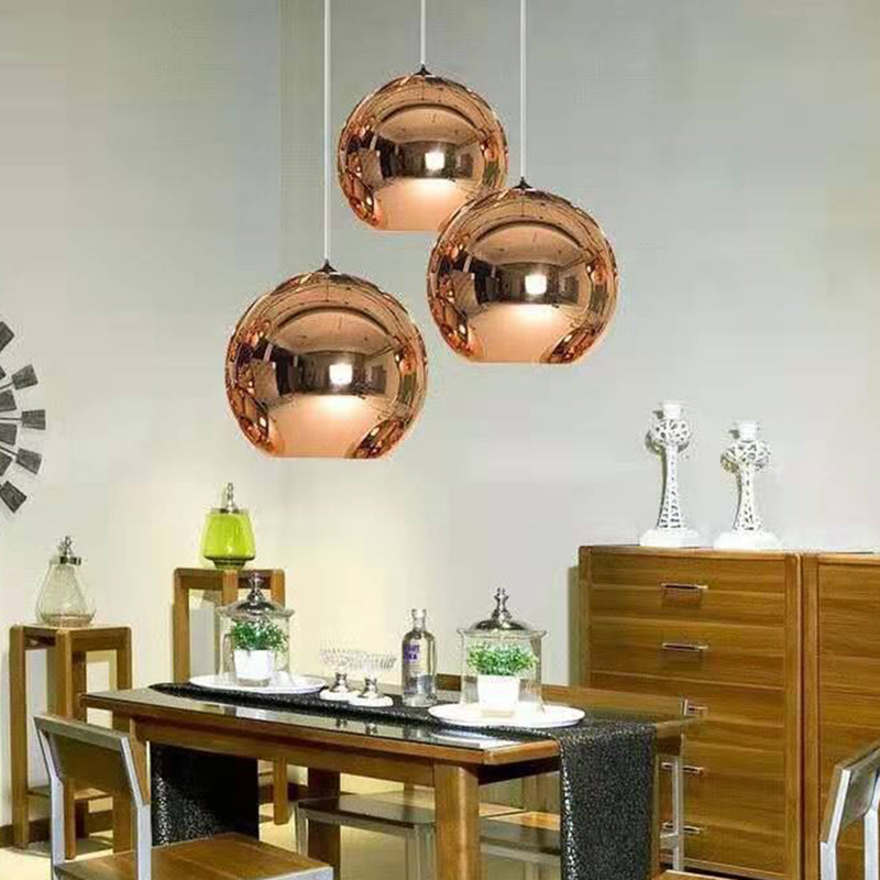 Elektroplattierte Spiegelglas Globe hängend Licht zeitgemäß minimalistische 1-Licht-Beleuchtung für den Korridorgang