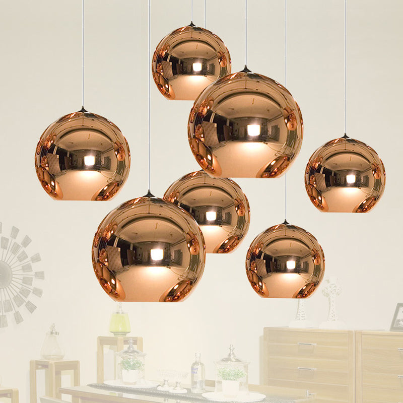 Elektroplattierte Spiegelglas Globe hängend Licht zeitgemäß minimalistische 1-Licht-Beleuchtung für den Korridorgang