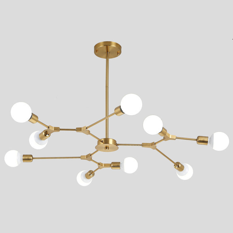 Nordic Minimalist Chandelier Light Multi Lights Branches Arbre Branches Éclairage Bulbe Pendant pour la salle à manger de chambre