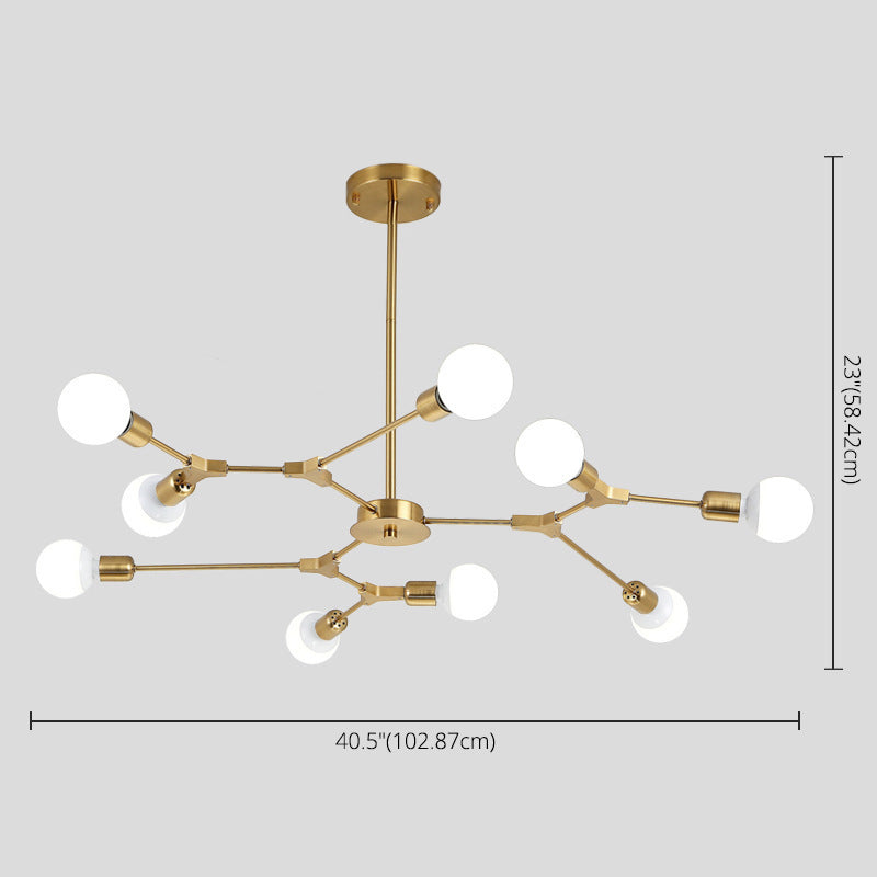 Nordic Minimalist Chandelier Light Multi Lights Branches Arbre Branches Éclairage Bulbe Pendant pour la salle à manger de chambre