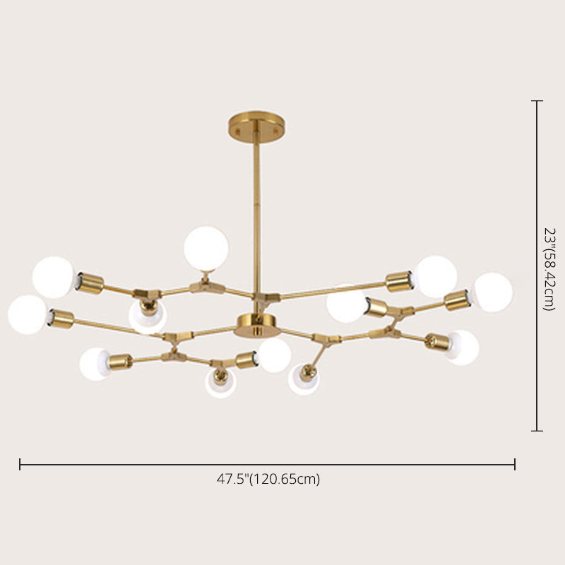 Nordic Minimalist Chandelier Light Multi Lights Branches Arbre Branches Éclairage Bulbe Pendant pour la salle à manger de chambre