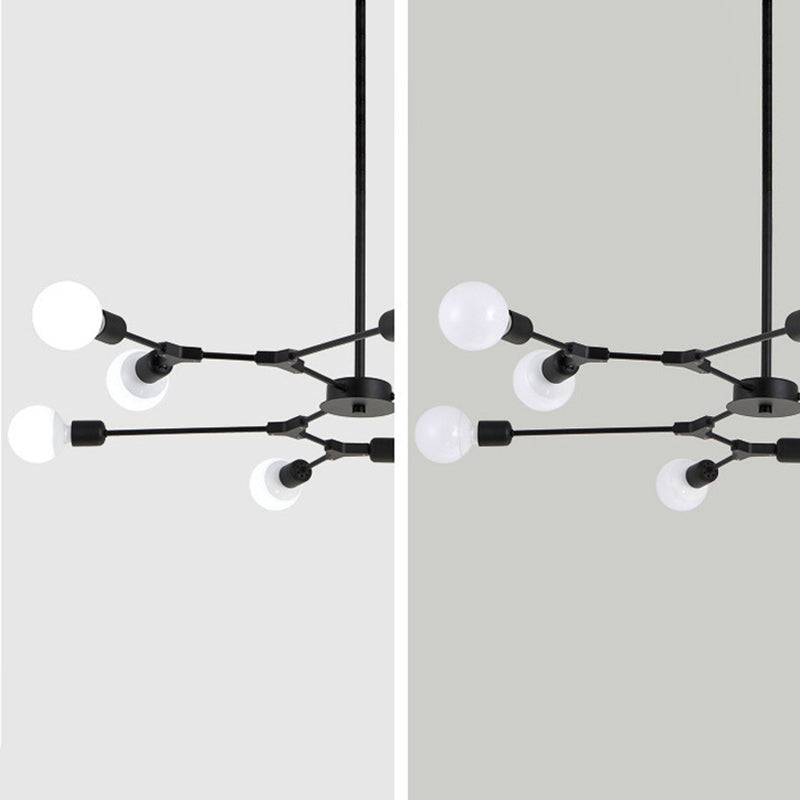 Nordic Minimalist Style Chandelier Light Multi Lights Tree Branches Open Bulb Lighting Pendant for Bedroom Dining Room