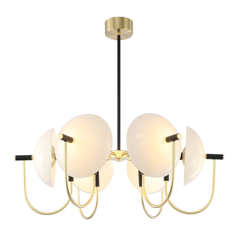 Glazen gearceerde kroonluchter verlichtingsarmatuur minimalistische stijl wit hangende verlichtingsarmatuur