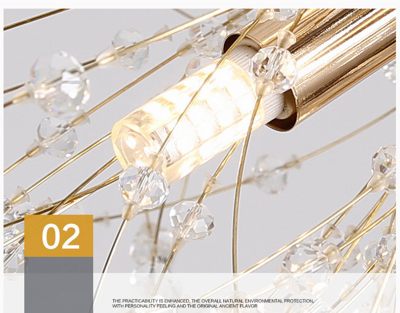 17,7 pollici largo dente di leone di cristallo appeso a 8 luci lampada in acciaio inossidabile in acciaio inossidabile per soggiorno camera da letto