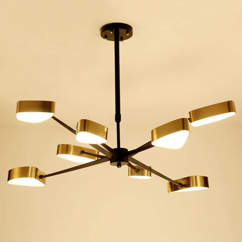 Moderno lampada lampadario triangolare in metallo soggiorno lampadario a pendente a led in oro