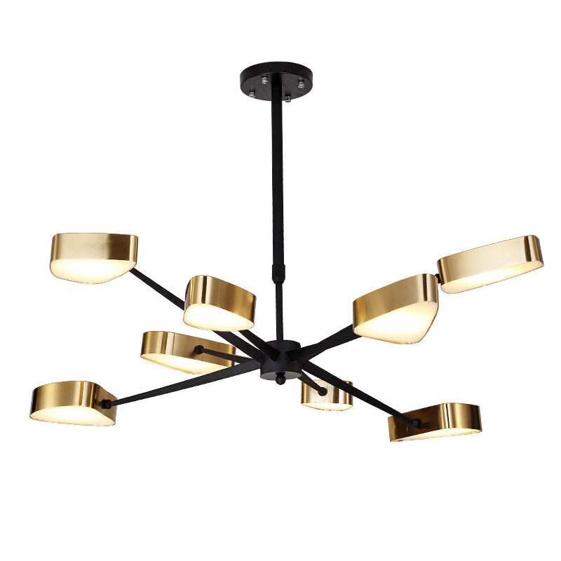 Moderno lampada lampadario triangolare in metallo soggiorno lampadario a pendente a led in oro