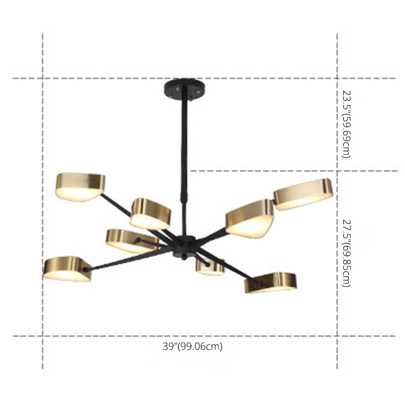 Moderno lampada lampadario triangolare in metallo soggiorno lampadario a pendente a led in oro