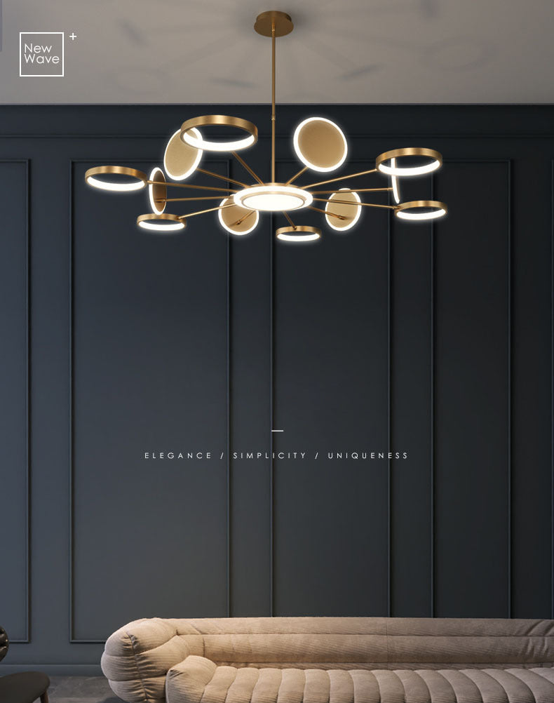 Kit di luce del cerchio di lampada a LEDELIE LED MODERNISTA con tonalità metallica