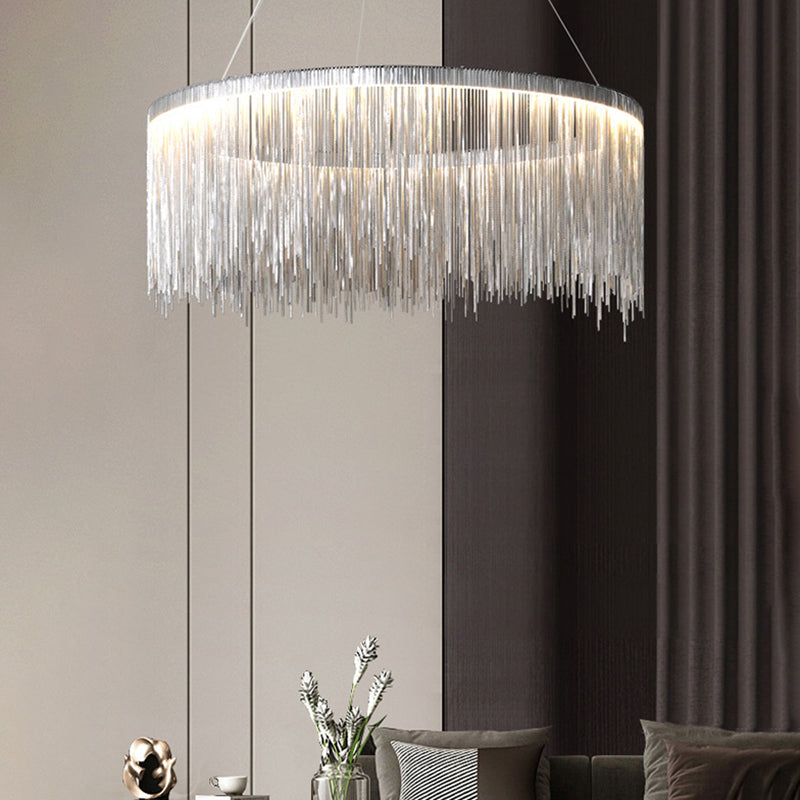 Accesorio de iluminación de araña circular blanca metal nórdico colgante de iluminación