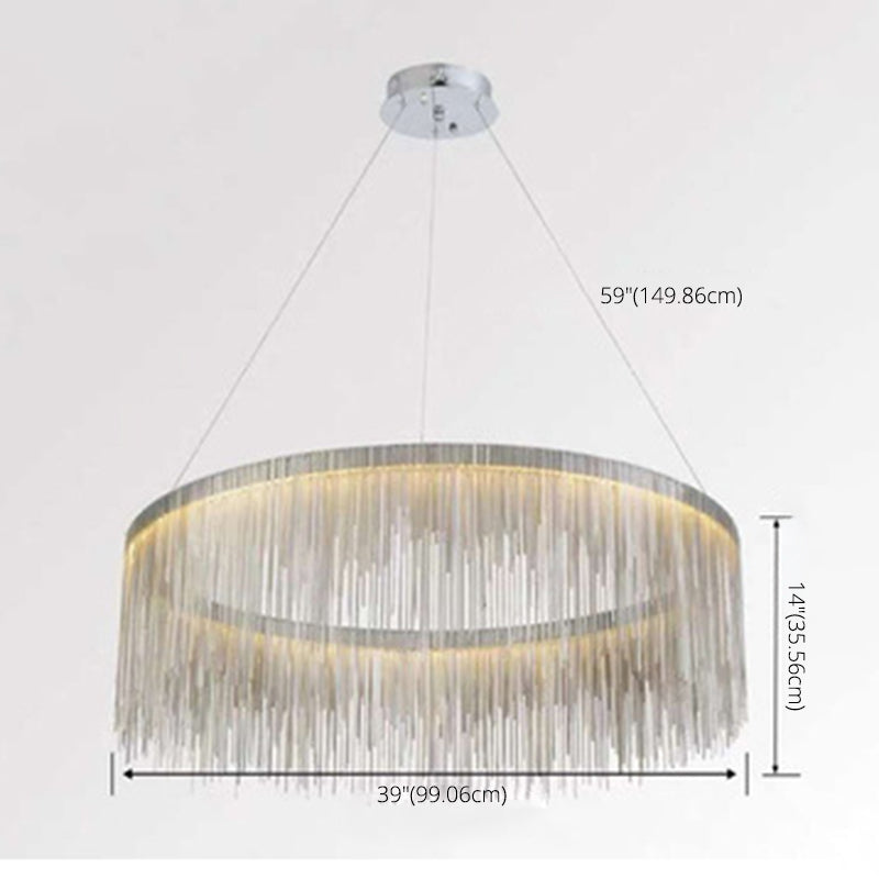 Accesorio de iluminación de araña circular blanca metal nórdico colgante de iluminación