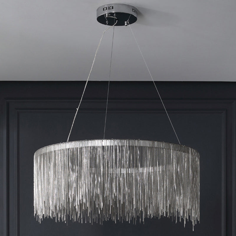 Accesorio de iluminación de araña circular blanca metal nórdico colgante de iluminación