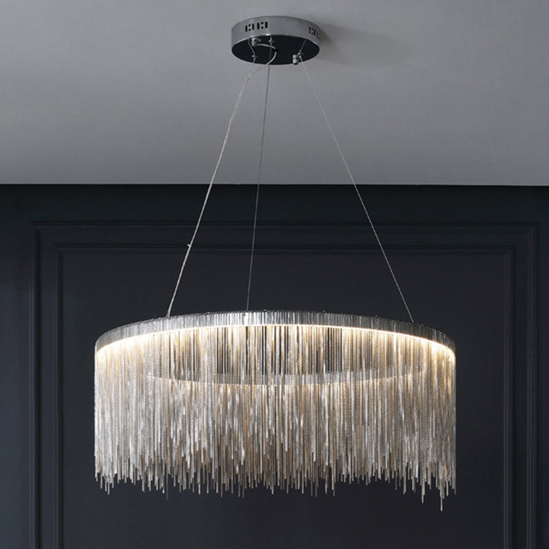 Accesorio de iluminación de araña circular blanca metal nórdico colgante de iluminación