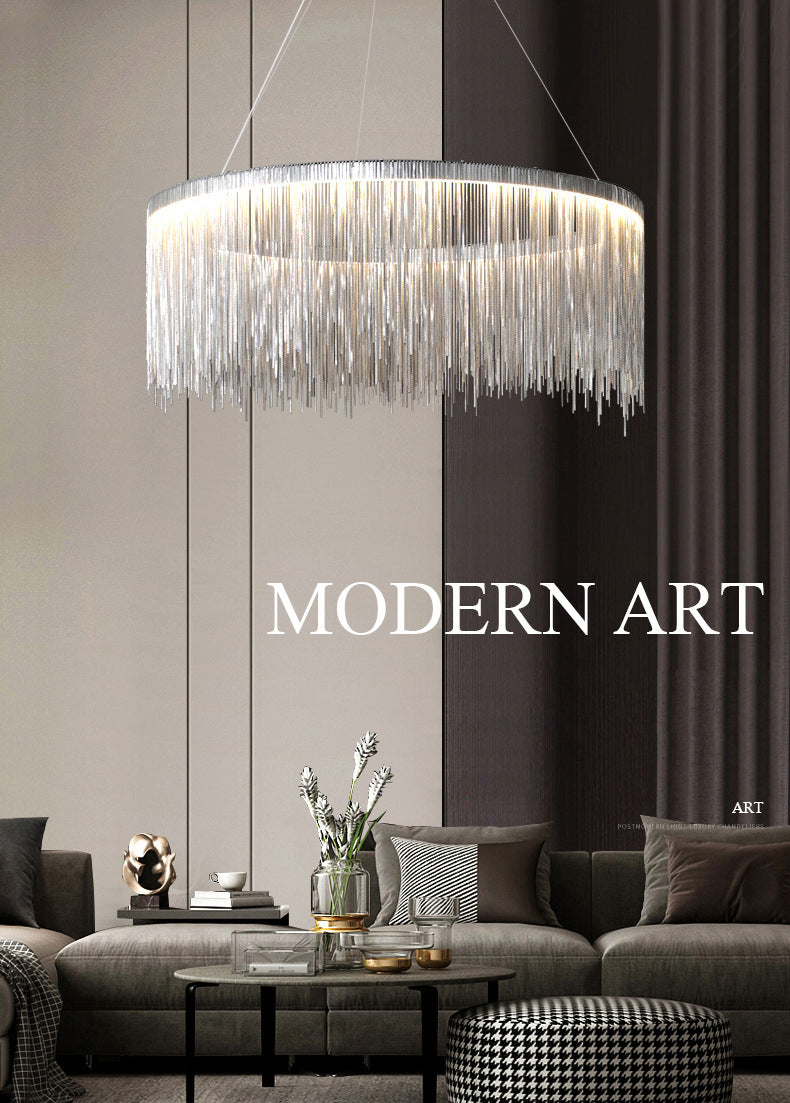 Accesorio de iluminación de araña circular blanca metal nórdico colgante de iluminación