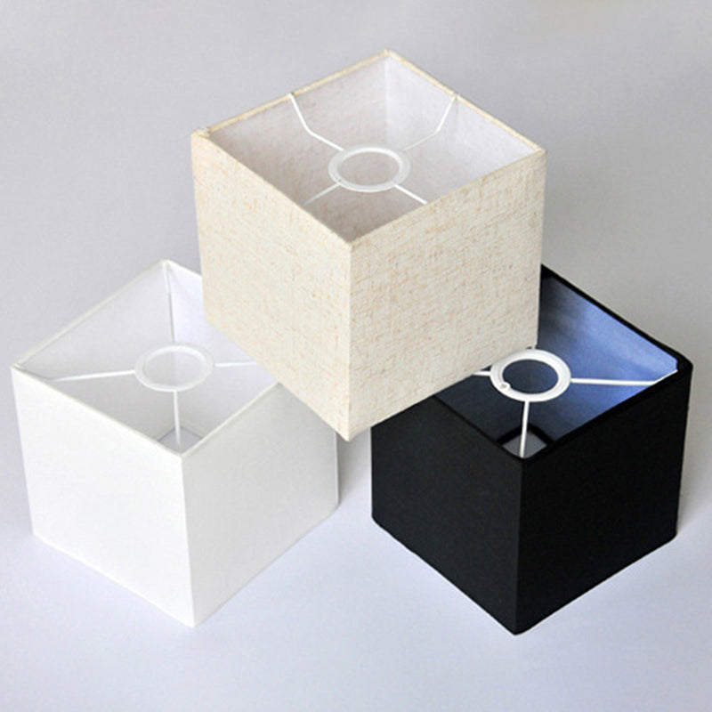 Modern Minimalist Fabric Ceiling Flush Mount Light Square Shape Semi Flush Mount Lighting for Bedroom