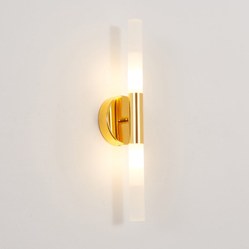 Simplicité moderne mural tubulaire éclairage en verre blanc lampe murale murale pour chambre à coucher