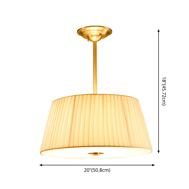 Tapered Semi Flush Mount Light Fabric Traditional Flush Mount Ceiling Light Fixtures for Living Room